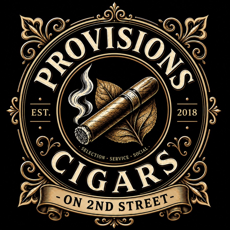 Provisions Cigars on 2nd Street crest — Est. 2018